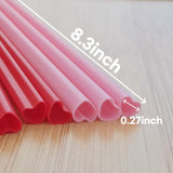 SISXSO Heart Shaped Pink Straws Disposable Drinking Cute Straw Individually Wrapped Pink Plastic Straw Valentines day Cocktail Birthday Party Bridal Shower Wedding Supplies