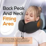 SISXSO Travel Pillow Pure Memory Foam Neck Pillow, Comfortable & Breathable Cover, Machine Washable, Airplane Travel Kit with 3D Contoured Eye Masks, Earplugs, and Luxury Bag, Standard (Black)