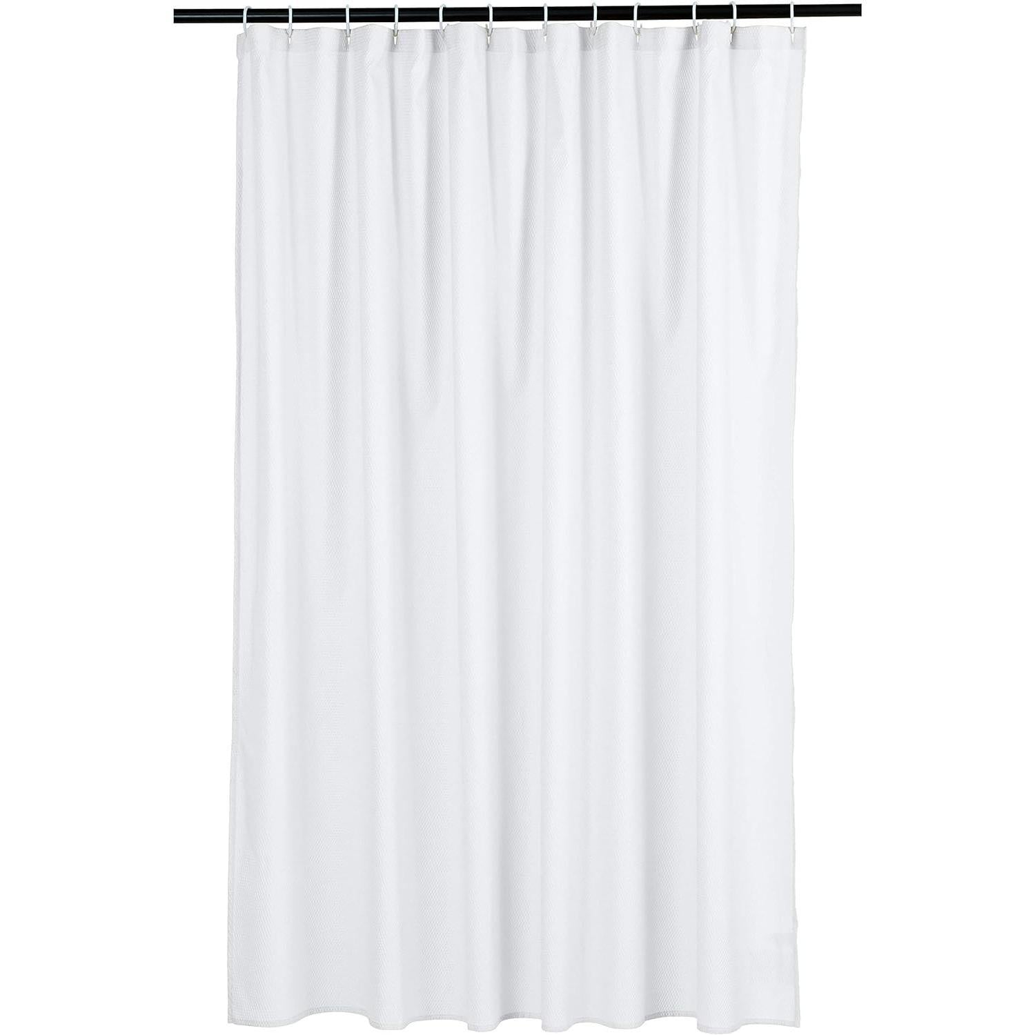 SISXSO Lightweight Super Soft Easy Care Microfiber Waffle Texture Shower Curtain , 72" x 72", White