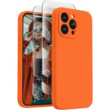 Capa de telefone macia para 15 Pro, capa de telefone de silicone atualizada [proteção de câmera] com [2 protetores de tela], forro de microfibra macio anti-riscos por dentro 