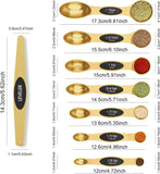 SISXSO Magnetic Measuring Spoons Set Stainless Steel with Leveler, Stackable Metal Tablespoon Measure Spoon for Baking, Measuring Cups and Spoon Set Kitchen Gadgets Apartment Essentials Fits in Spice Jars