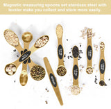 SISXSO Magnetic Measuring Spoons Set Stainless Steel with Leveler, Stackable Metal Tablespoon Measure Spoon for Baking, Measuring Cups and Spoon Set Kitchen Gadgets Apartment Essentials Fits in Spice Jars
