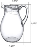 Bubbly - Jarra de acrílico (72 oz), jarra de água de plástico transparente com tampa, jarra de geladeira, sem BPA, à prova de quebra, ótima para chá gelado, sangria, limonada, suco, leite e muito mais 