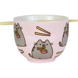 Conjunto de tigelas de ramen e pauzinhos, 4", rosa, 18 onças fluidas 