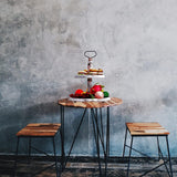 Bandeja em camadas Suporte para cupcakes Bandeja de 2 camadas Suporte para servir bolos Bandejas decorativas com alça, Suporte redondo rústico para cozinha, Bandejas de exposição de utensílios domésticos para festa 