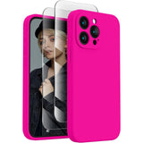 Capa de telefone macia para 15 Pro, capa de telefone de silicone atualizada [proteção de câmera] com [2 protetores de tela], forro de microfibra macio anti-riscos por dentro 