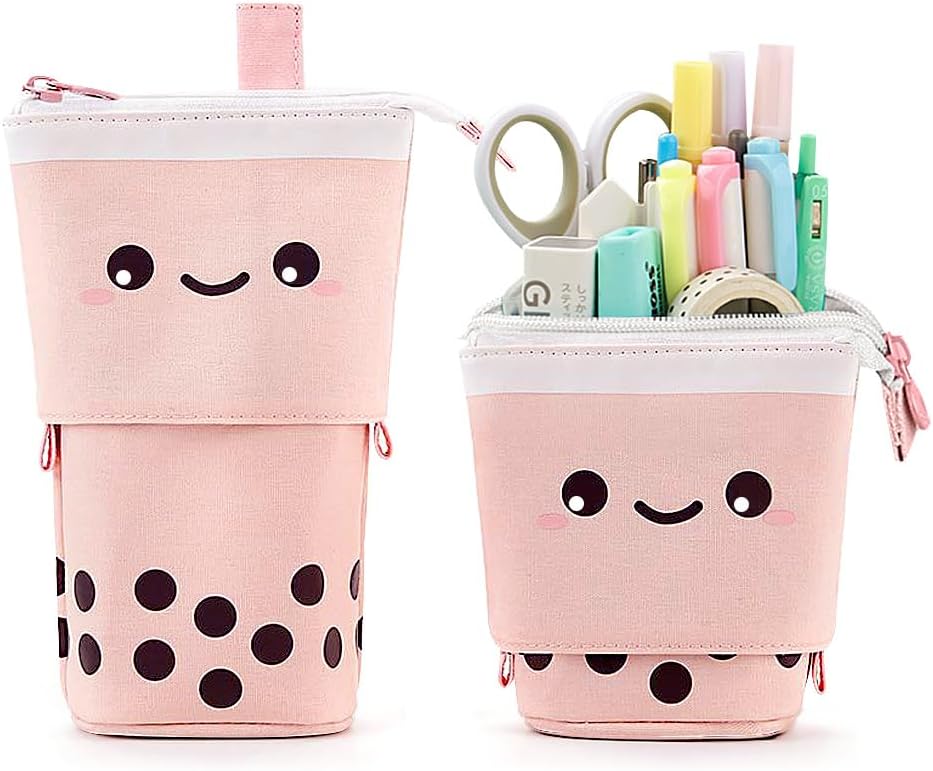 SISXSO Cute Standing Pencil Case for s, Pop Up Pencil Box Makeup Pouch, Stand UP Christmas Gift