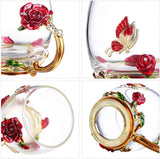 SISXSO Gifts for Mom Women Mothers Day Flower Cups Tea Mug With Tea Spoon Valentines Day Christmas Gift Coffee, Tea, Juice, Beer, Milk Hot And Cold Drinks Use Gift Package.