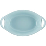 SISXSO Solid Glaze Ceramics Au Gratin Bakeware / Baker Set, Oval - 2 Piece, Light Blue