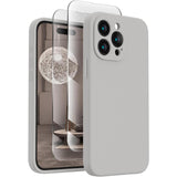 Capa de telefone macia para 15 Pro, capa de telefone de silicone atualizada [proteção de câmera] com [2 protetores de tela], forro de microfibra macio anti-riscos por dentro 