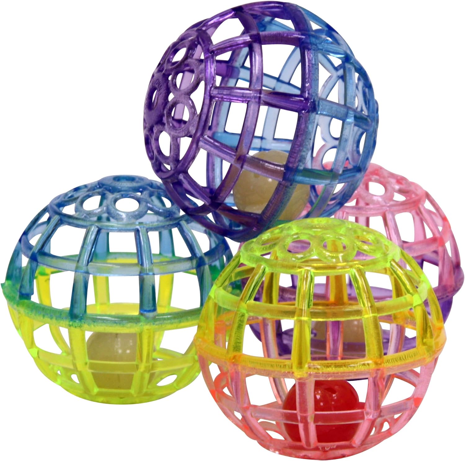 SISXSO Classic Cat Toys for Indoor Cats - Interactive Cat Toys Balls Mice Cat Toys - Alternative to Wand Toys and Electronic Cat Toys - Lattice Ball Multi Pack Small