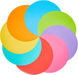 Pacote com 24 pontos de apagamento a seco para mesas de sala de aula, adesivos de vinil removíveis e removíveis para quadros brancos, mesas, decalques de parede, material escolar para alunos e professores, 8 cores de arco-íris (11 polegadas) 