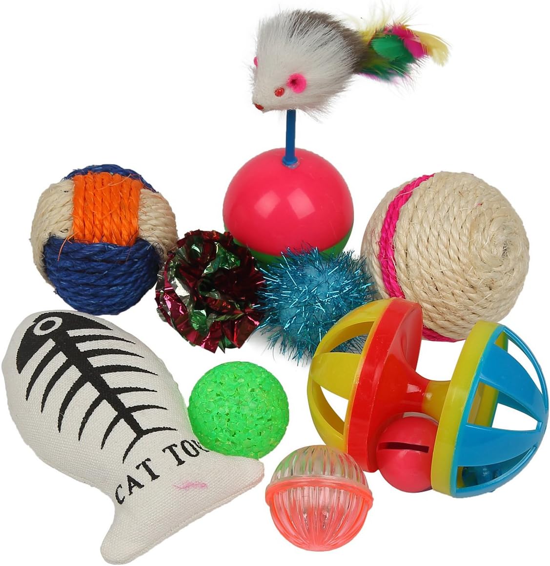 SISXSO 20 Pcs Talk Cat Toys Variety Pack for Kitty