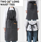 SISXSO 2 Pack Kitchen Cooking Aprons, Adjustable Bib Soft Chef Apron with 2 Pockets for Men Women