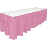 SISXSO Table Skirt, 29 in x 14 ft - Plastic Tableskirt, Disposable, Reusable, Rectangular Tablecloth Skirt (1 Pack)