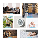 Termômetro interno Higrômetro digital Pacote com 3 – Termômetro ambiente e medidor de umidade – Termômetro higrômetro LCD com registros máximos e mínimos (branco) 