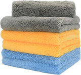 SISXSO 16"x16" Pack of 6 Microfiber Towels for Cars, Car Drying Wash Detailing Buffing Polishing Towel with Plush Edgeless Microfiber Cloth, 450 GSM
