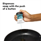 SISXSO Good Grips Soap Dispensing Palm Brush, Black/Clear/White