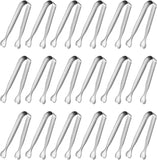 SISXSO Mini Serving Tongs, 18-Packs Stainless Steel, 4.3inch, Kitchen / Appetizers Tongs for Coffee Bar, Tea / Desserts Party, Sugar and Ice Bucket