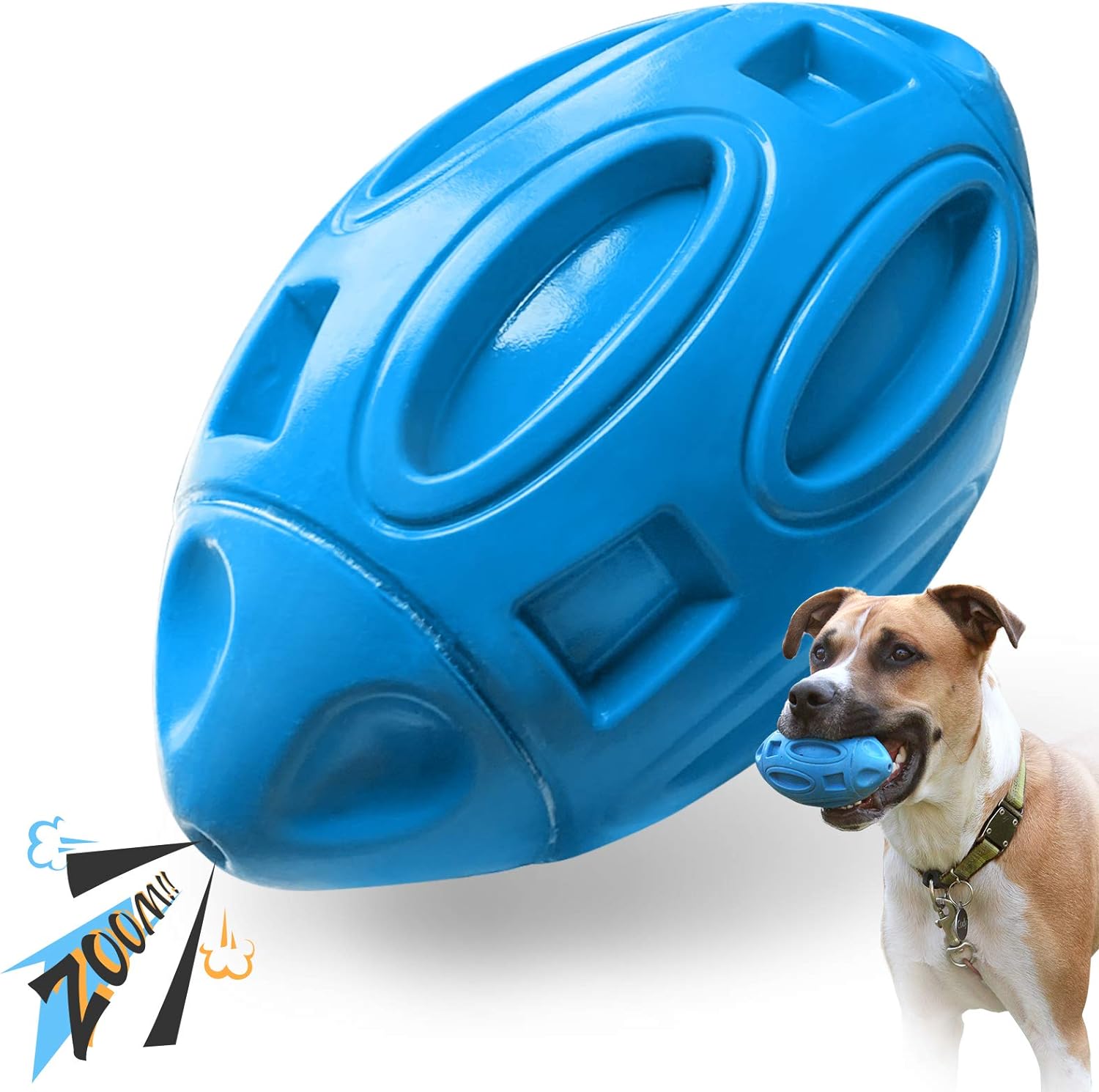 SISXSO Squeaky Dog Toys for Aggressive Chewers: Rubber Puppy Chew Ball with Squeaker, Almost Indestructible and Durable Pet Toy for Medium and Large Breed