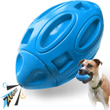 SISXSO Squeaky Dog Toys for Aggressive Chewers: Rubber Puppy Chew Ball with Squeaker, Almost Indestructible and Durable Pet Toy for Medium and Large Breed