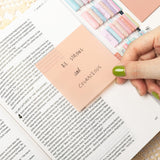 Notas adesivas transparentes, conjunto de 4 blocos de 3''x3” guias adesivas transparentes, marcadores de página translúcidos, acessórios para planejador 