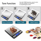 Balança digital de gramas com 2 bandejas, balança pequena de joias de 500g/0,01g, balança digital de 6 unidades de gramas, peso em gramas e onças, função de tara, balança digital de ervas para alimentos, mini réptil 