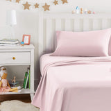 SISXSO Soft Easy-Wash Lightweight Microfiber 3-Piece Sheet Set, Twin, Light Pink, Solid