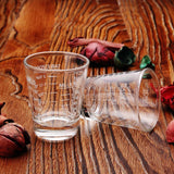 SISXSO 2 Pack 1 OZ Shot Glasses Measuring cup Espresso Shot Glass Liquid Heavy Glass Wine Glass, 26-Incremental Measurement, 6 Tsp, 2 Tbs, 30ml By BCnmviku (2pack-White)