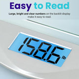 SISXSO Bathroom Scale for Body Weight, Digital Weighing Machine for People, Accurate & Large LCD Backlight Display, 6mm Tempered Glass, 400 lbs